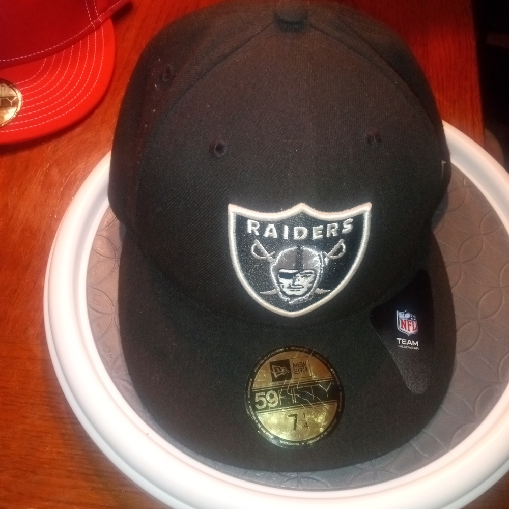 New Era Black and White Raiders Hat